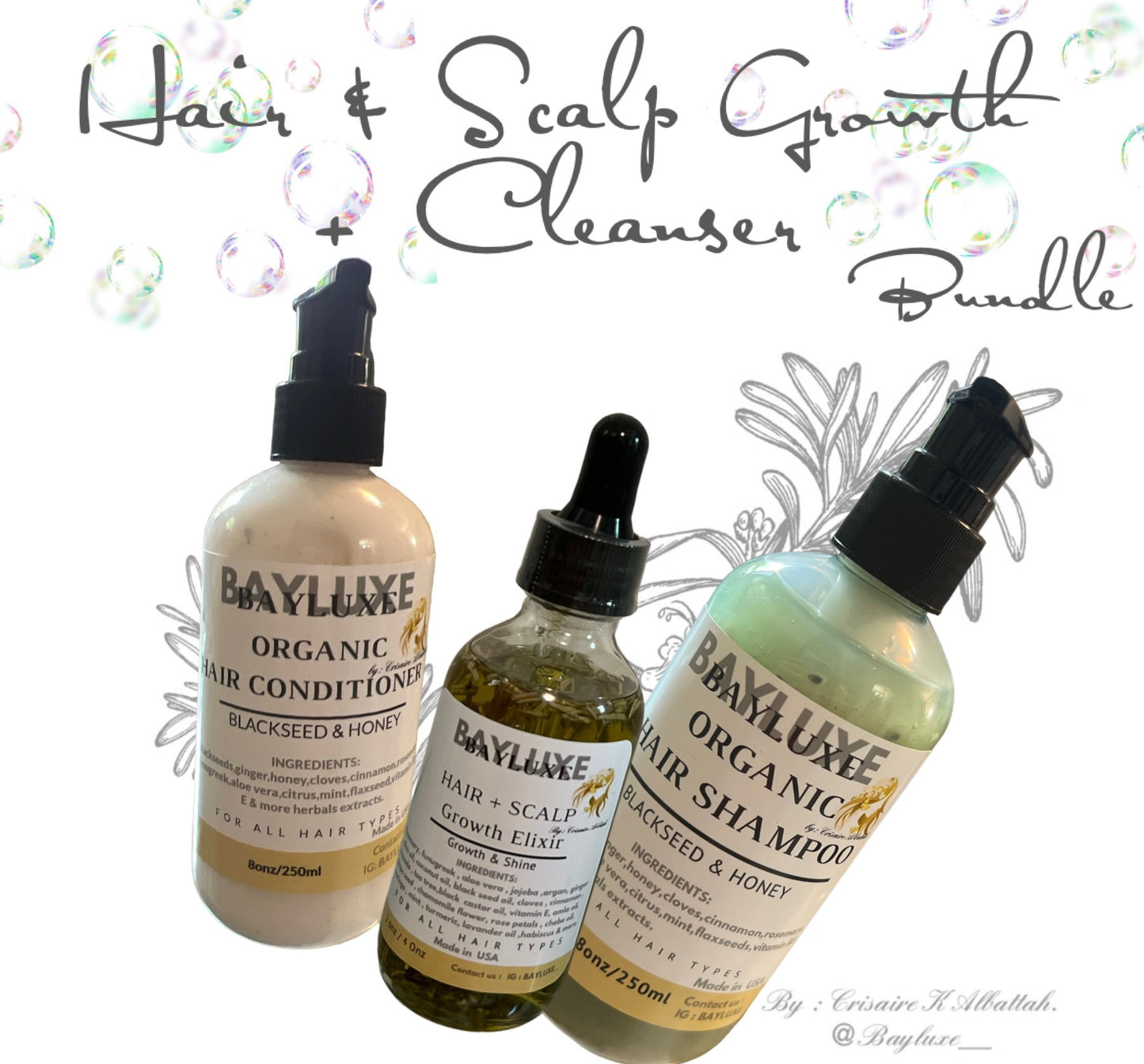 Hair & Scalp Growth + Cleanser Bundle of 3