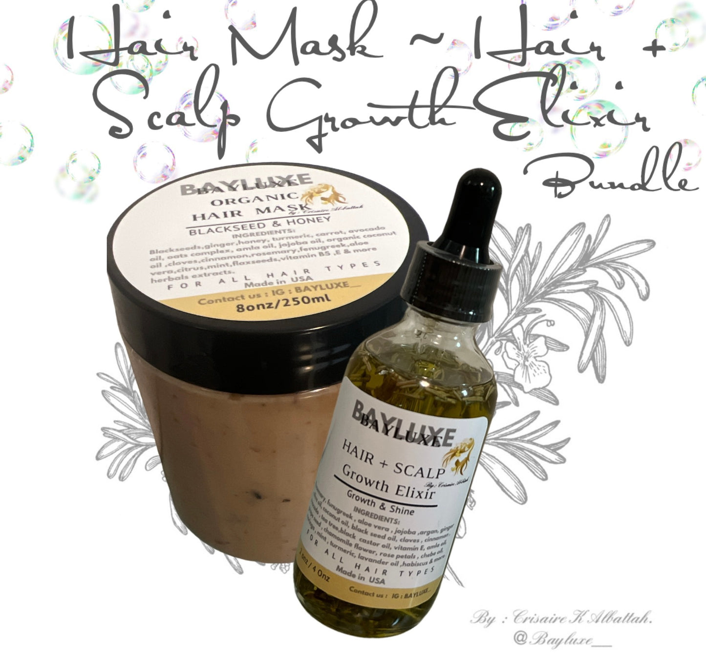 Hair mask + Hair +Scalp Growth Elixir Bundle