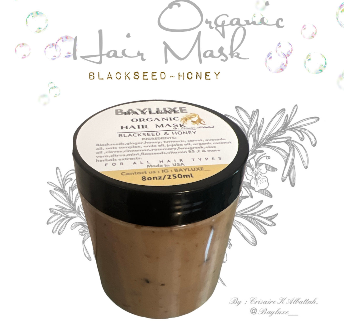 Organic Hair Mask 8 onz