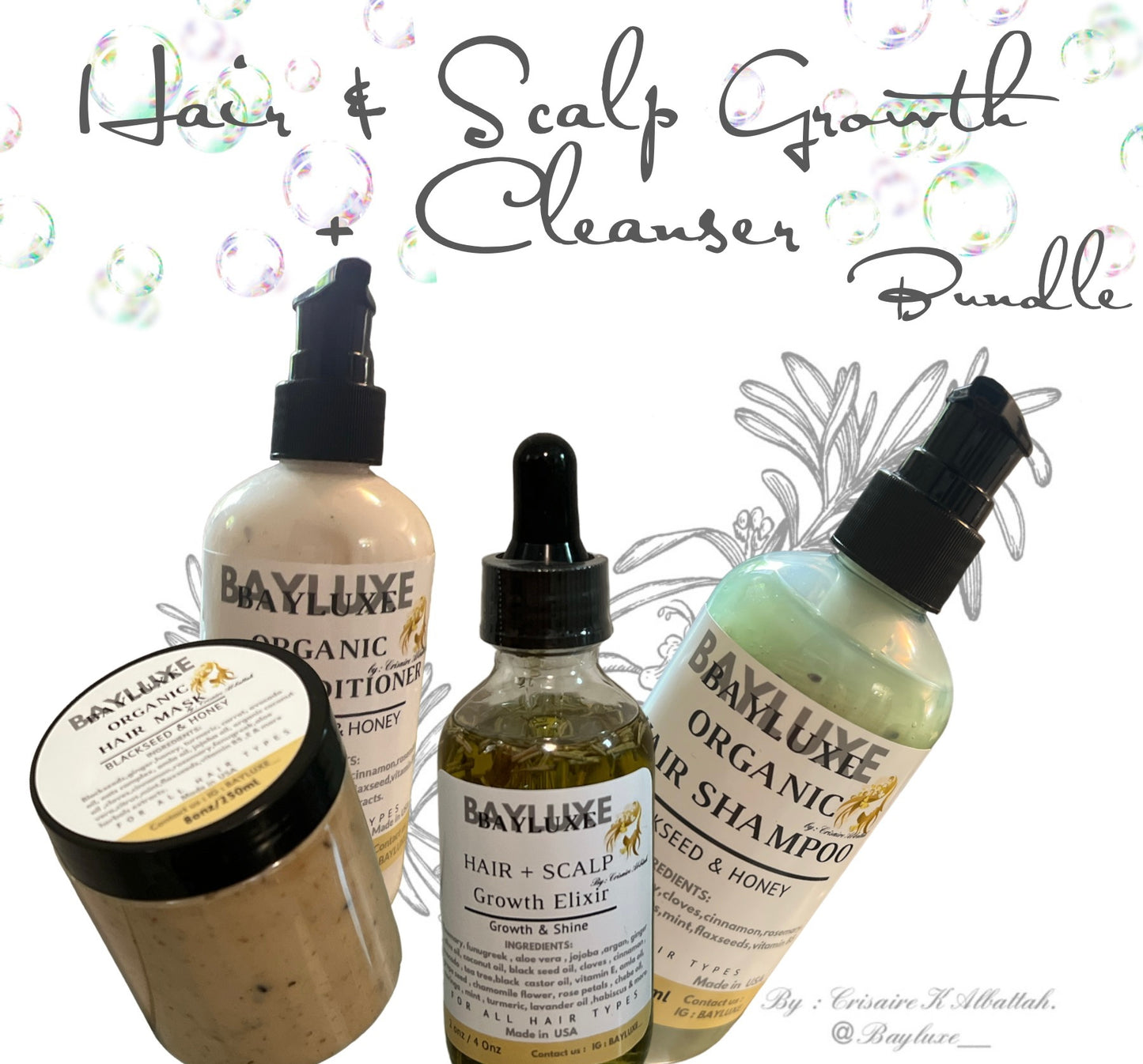 Hair & Scalp Growth + Cleanser Bundle Of 4