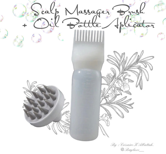 Scalp Brush And Oil Bottle Applicator