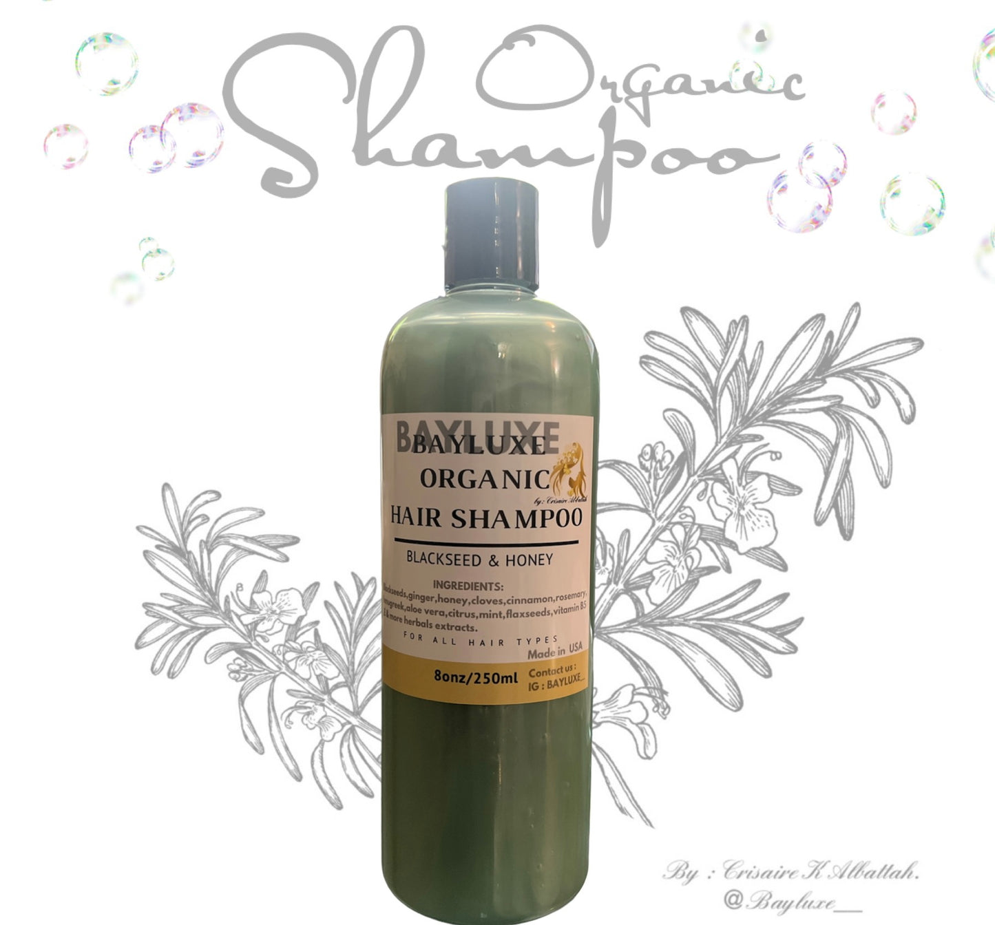 Organic Hair Shampoo " Anti dandruff" 16 onz