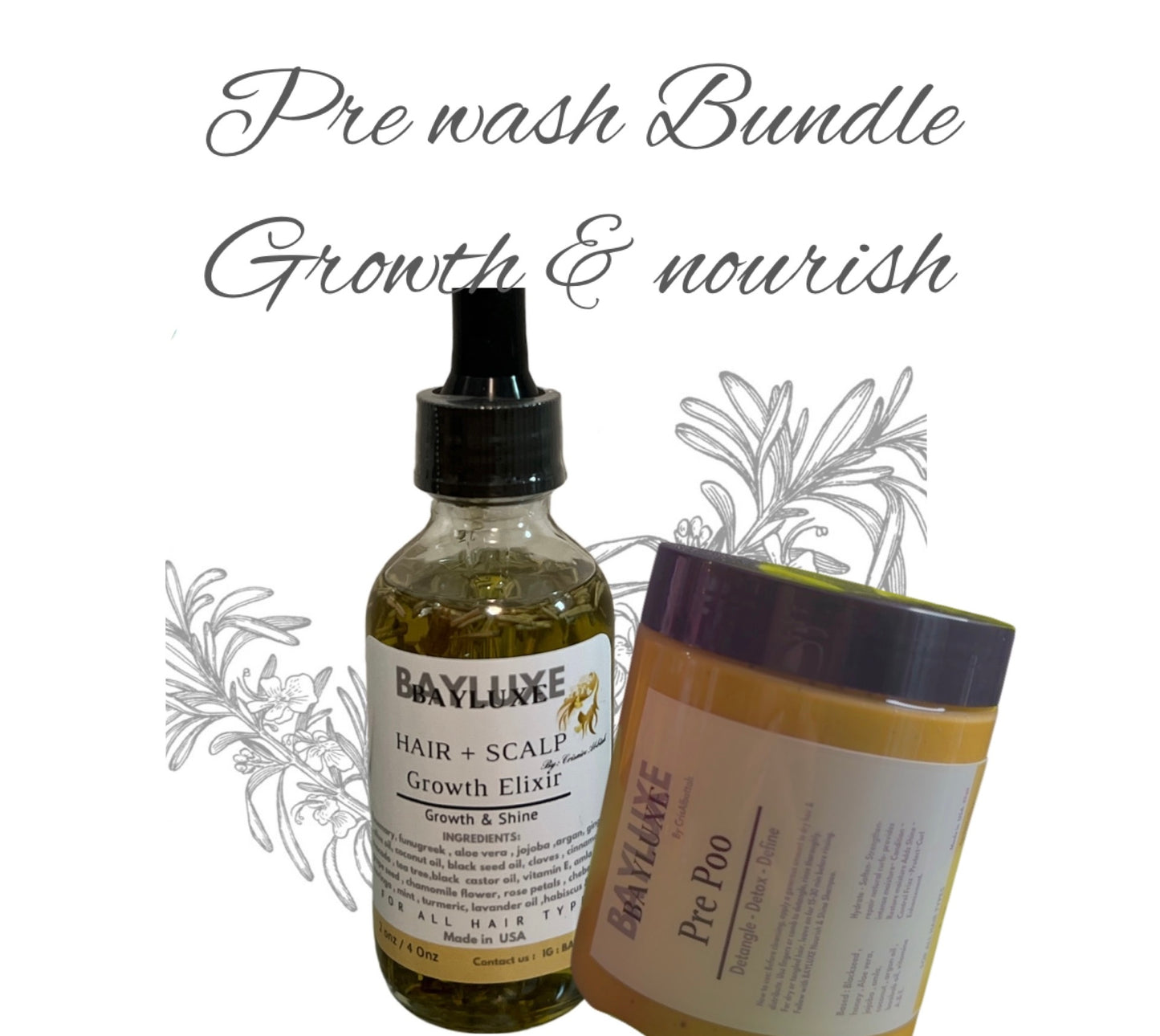 Hair Growth Oil + Pre poo Bundle " pre wash "
