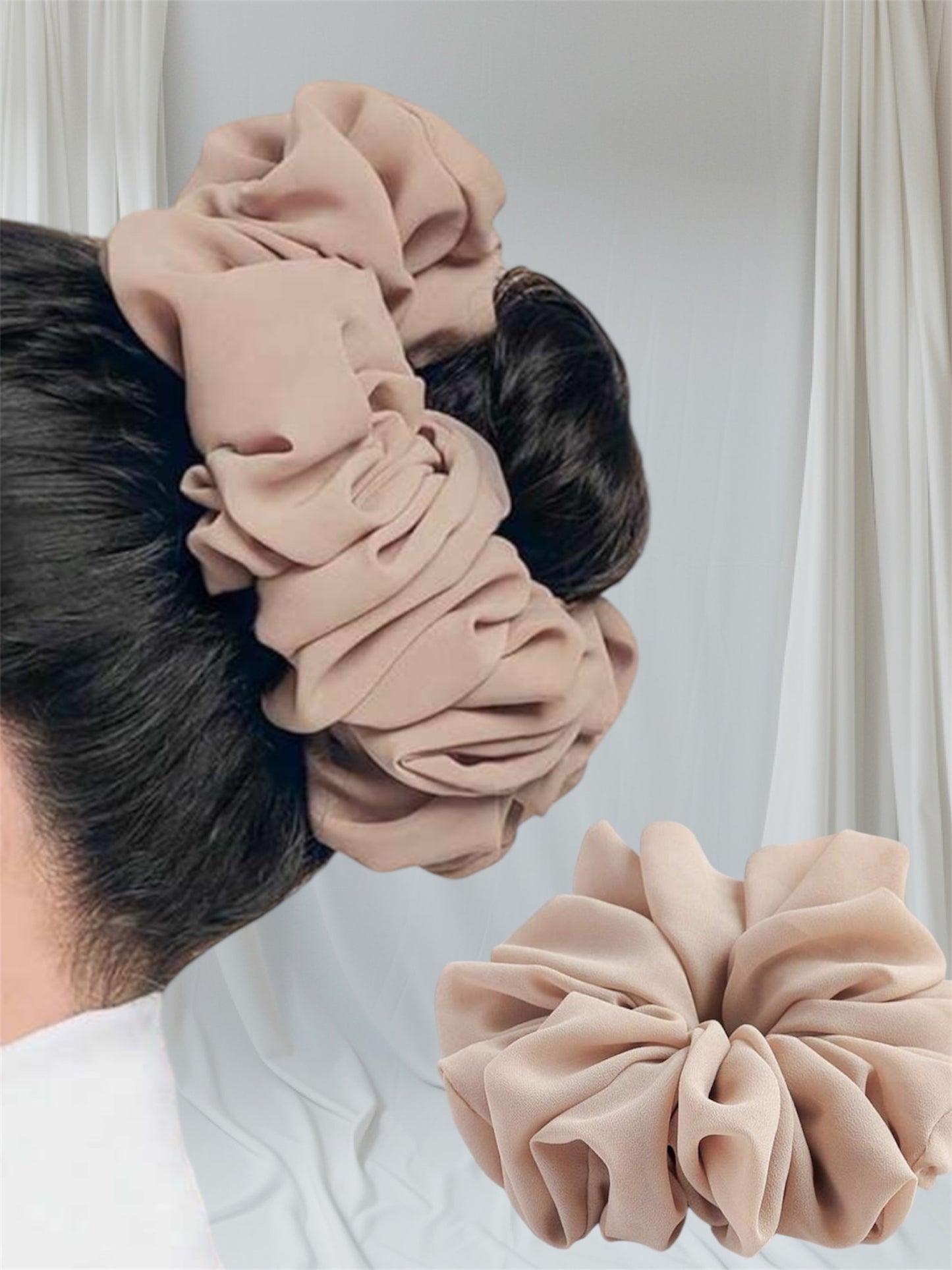 Scrunchie XL " Chiffon" camel